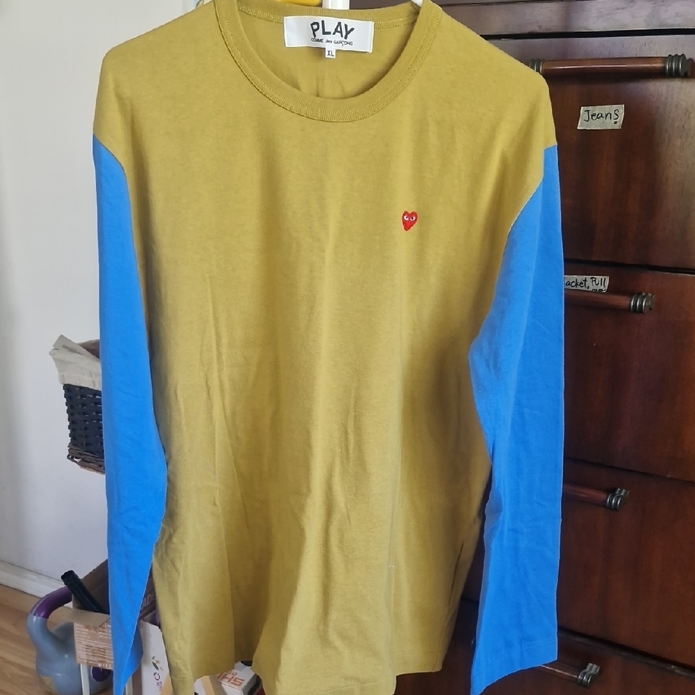 Comme des Garcons Long Sleeve Shirt - Mustard and Blue